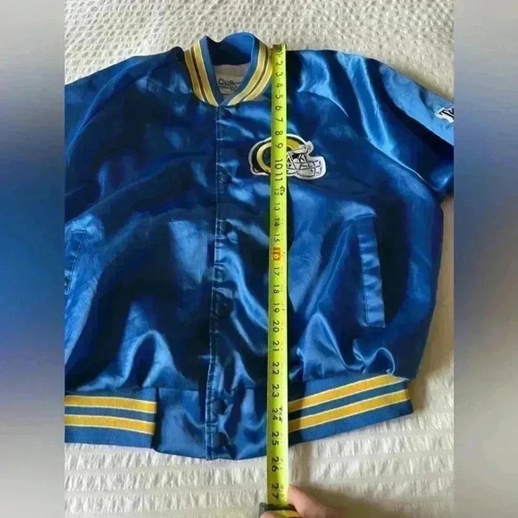 90's Vintage Chalk Line Los Angeles rams NFL bomber button up jacket size XL - Picture 9 of 9